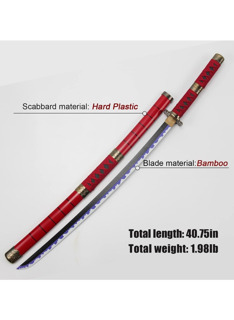 Roronoa Zoro Anime Samurai Cosplay Sword,Shusui,Bamboo Blade Katana,About 104CM,For Role Playing and Collection 3Pcs