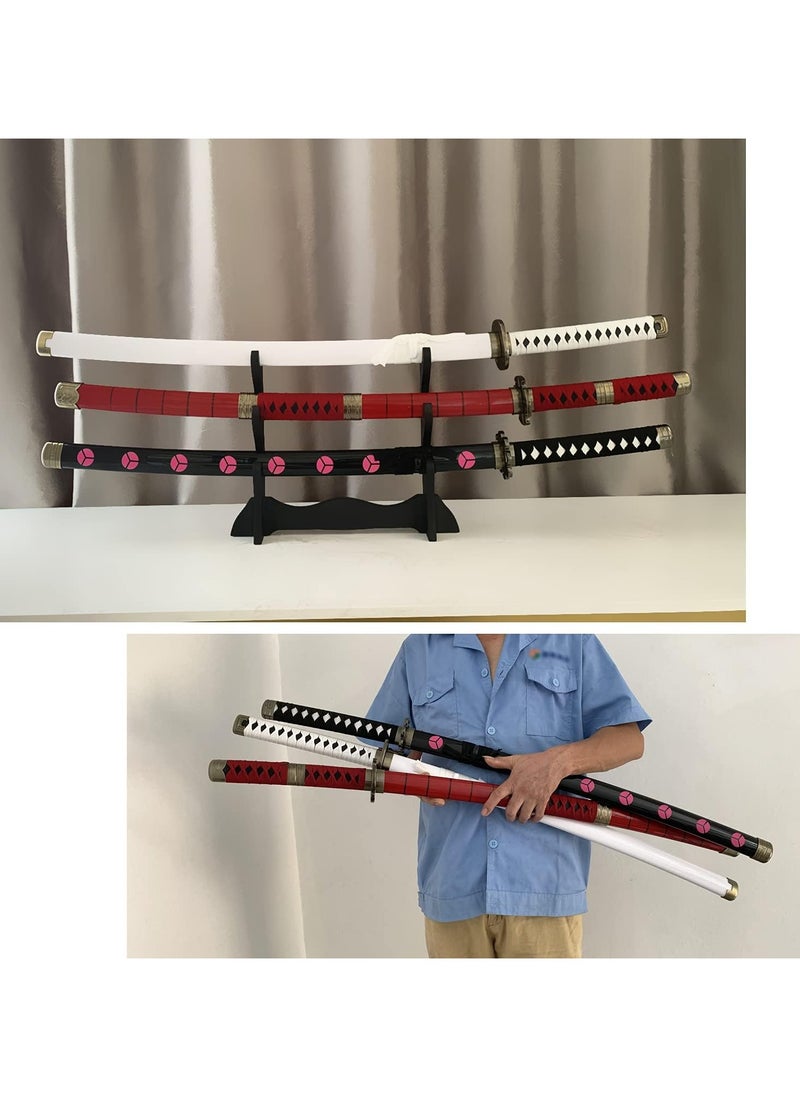 Roronoa Zoro Anime Samurai Cosplay Sword,Shusui,Bamboo Blade Katana,About 104CM,For Role Playing and Collection 3Pcs