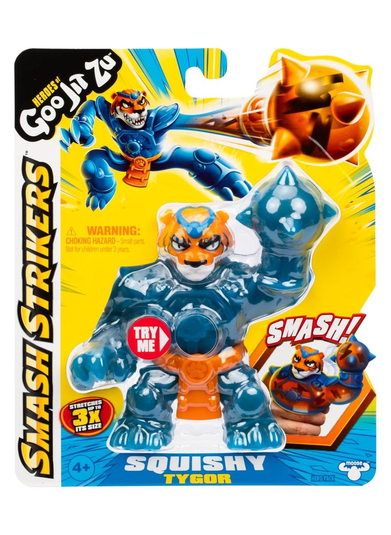 Squishy Smash Strikers Action Figure | Soft Goo-Filled Sensory Toy | Armored with Smashing Fist | Stretches 3X Size | Perfect for Kids