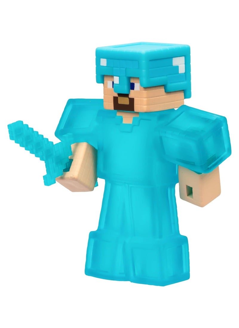 Minecraft Hero Pack Steve Figure | Stretchable & Squishy Goo-Filled Toy | Durable & Engaging Play | Stretches 3X Size | Perfect for Collectors