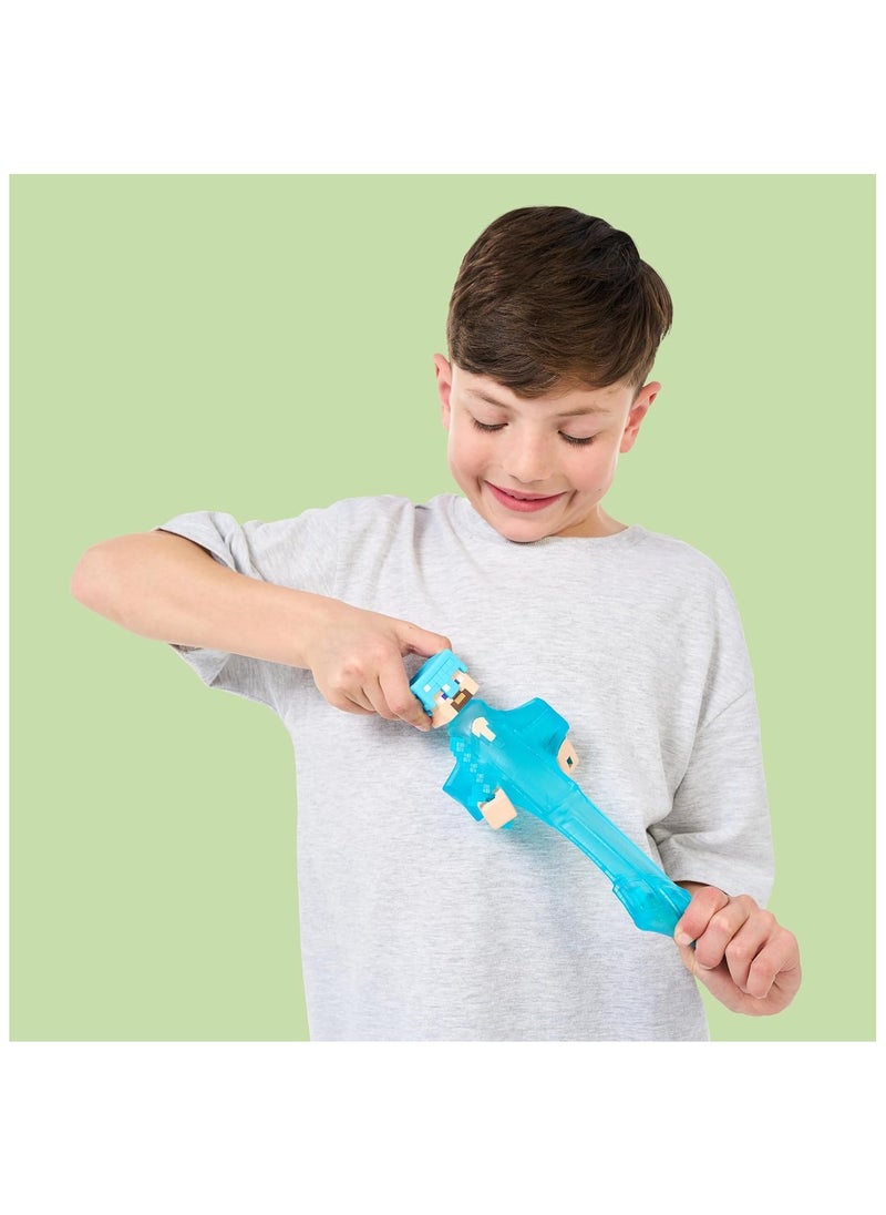 Minecraft Hero Pack Steve Figure | Stretchable & Squishy Goo-Filled Toy | Durable & Engaging Play | Stretches 3X Size | Perfect for Collectors