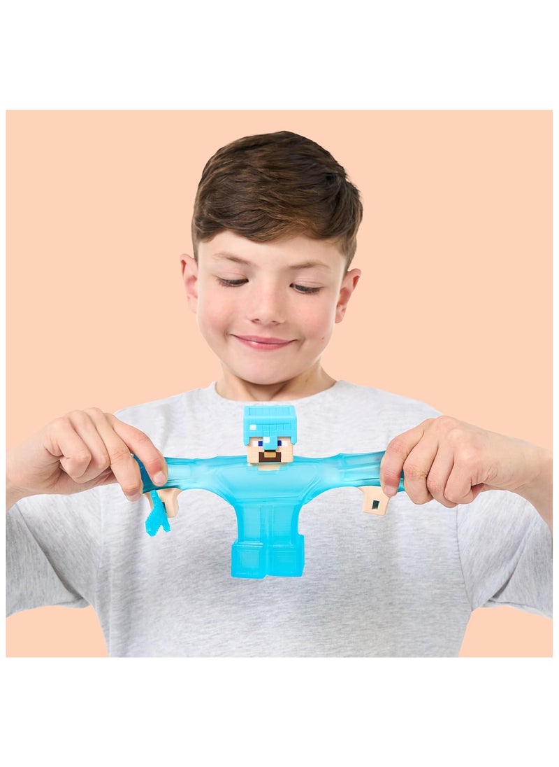 Minecraft Hero Pack Steve Figure | Stretchable & Squishy Goo-Filled Toy | Durable & Engaging Play | Stretches 3X Size | Perfect for Collectors