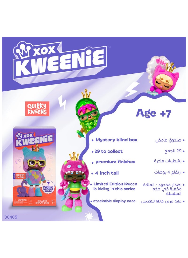 Kweenie Mystery Quirky Kweens 4-Inches, Assorted 1 Piece (Style & Color May Vary) | XOX Kweenie Figurine | Collectible Doll | Includes Display Case | Collectible Figurine | Perfect Gift for Girls & Collectors!