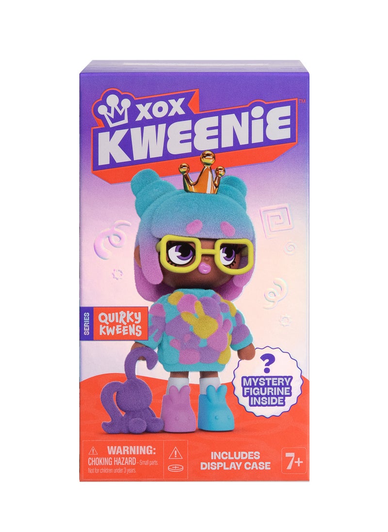 Kweenie Mystery Quirky Kweens 4-Inches, Assorted 1 Piece (Style & Color May Vary) | XOX Kweenie Figurine | Collectible Doll | Includes Display Case | Collectible Figurine | Perfect Gift for Girls & Collectors!