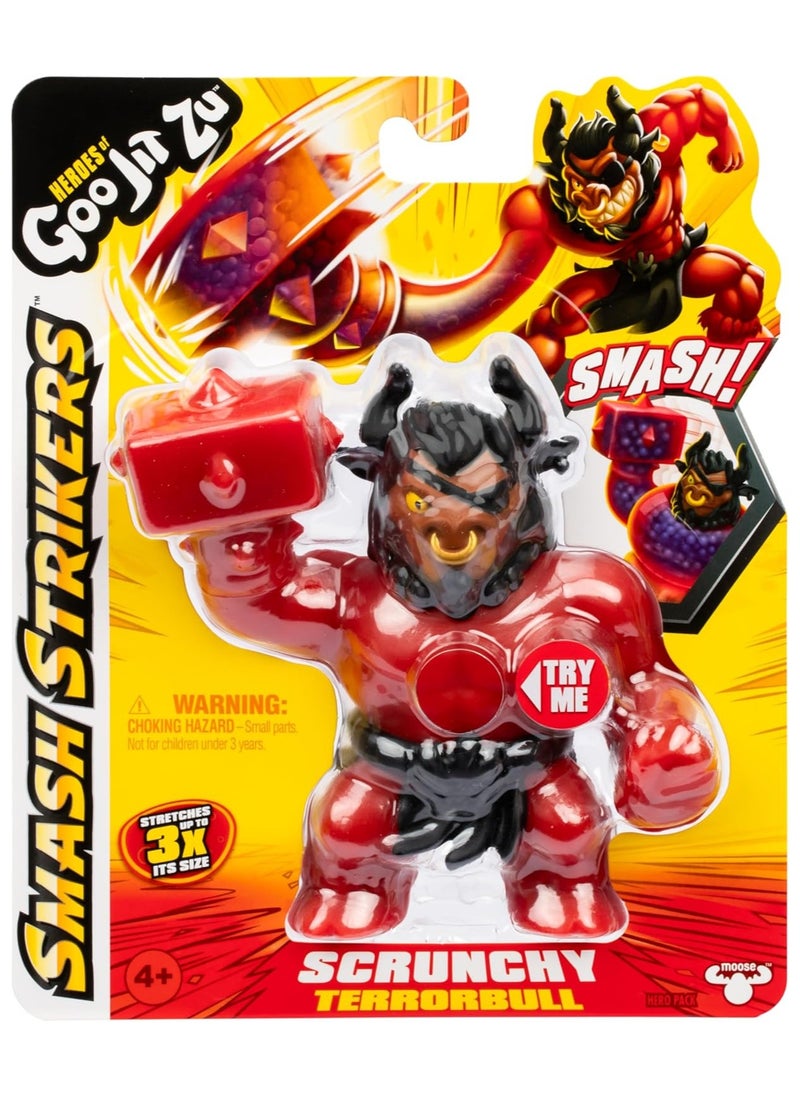 Terrorbull Smash Strikers Figure | Scrunchy Goo-Filled Sensory Toy | Ultimate Battle Action | Stretches 3X Size | Durable & Engaging Toy