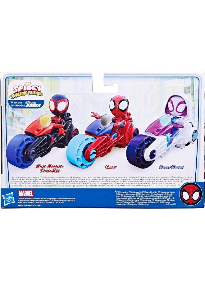 Spidey and His Amazing Friends Marvel Action Figure with Toy Motorcycle, Preschool Toys for 3 Year Old Boys Girls Up
