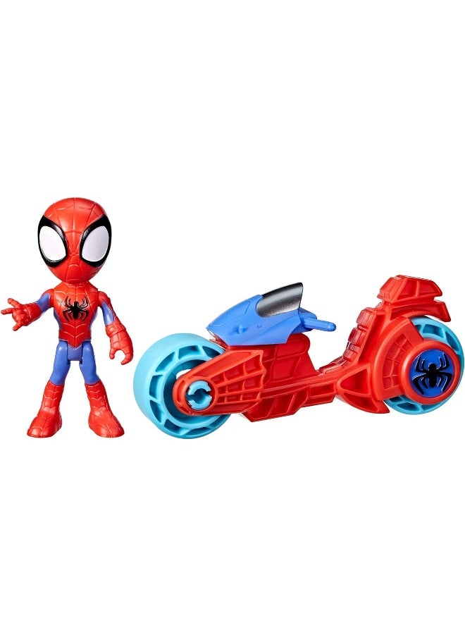 Spidey and His Amazing Friends Marvel Action Figure with Toy Motorcycle, Preschool Toys for 3 Year Old Boys Girls Up