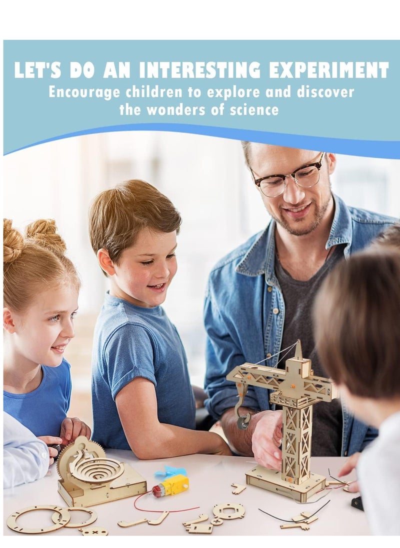 4 in 1 STEM Kits, STEM Projects for Kids Ages 8-12, Assembly 3D Wooden Puzzles, Building Toys, Educational Science Craft Model Kit, Gift for Boys and Girls 8 9 10 11 12 Years Old, 4 Pcs