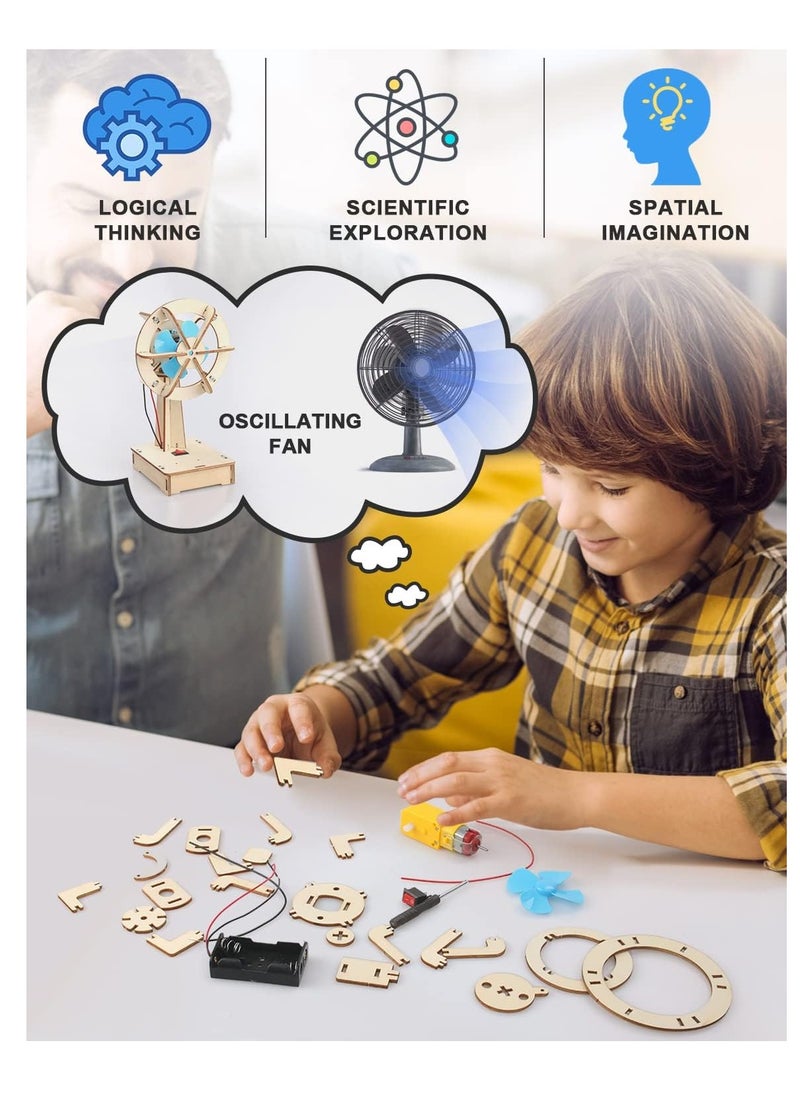 4 in 1 STEM Kits, STEM Projects for Kids Ages 8-12, Assembly 3D Wooden Puzzles, Building Toys, Educational Science Craft Model Kit, Gift for Boys and Girls 8 9 10 11 12 Years Old, 4 Pcs