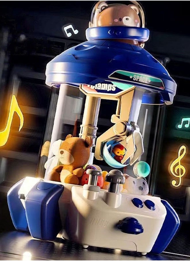 Cute Bear Lighting And Sound Effects Kid's Doll Catching Machine Play House Clip Doll Machine Clip Doll Catching Machine Blue