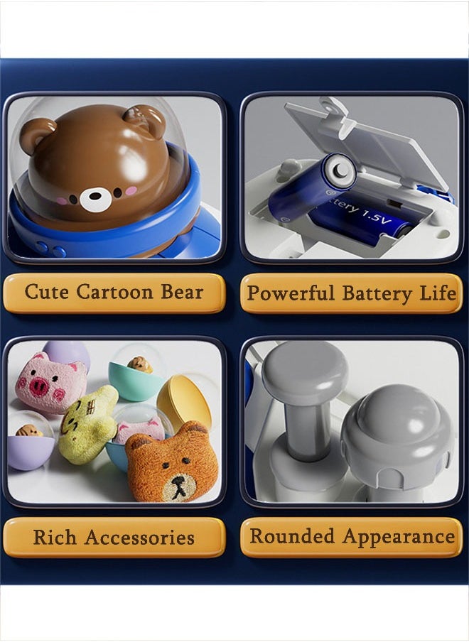 Cute Bear Lighting And Sound Effects Kid's Doll Catching Machine Play House Clip Doll Machine Clip Doll Catching Machine Pink