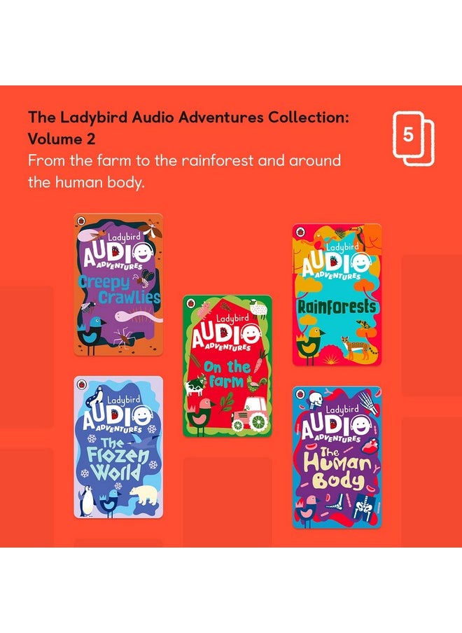 Ladybird Audio Adventures Collection: Vol. 2 - Kids 5 Audio Cards For Use With Yoto Player & Mini All-In-1 Audio Player, Screen-Free Listening With Fun Playtime, Bedtime & Travel Stories, Ages 5+