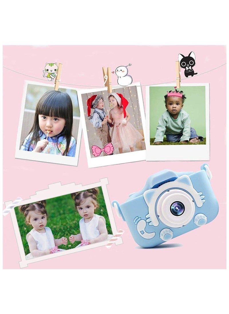 HD Kids Digital Camera for 3-12 Years Old, Portable Selfie Camera with Silicone Cover, Ideal Christmas & Birthday Gifts for Boys & Girls (Pink, 32GB SD Card Included)