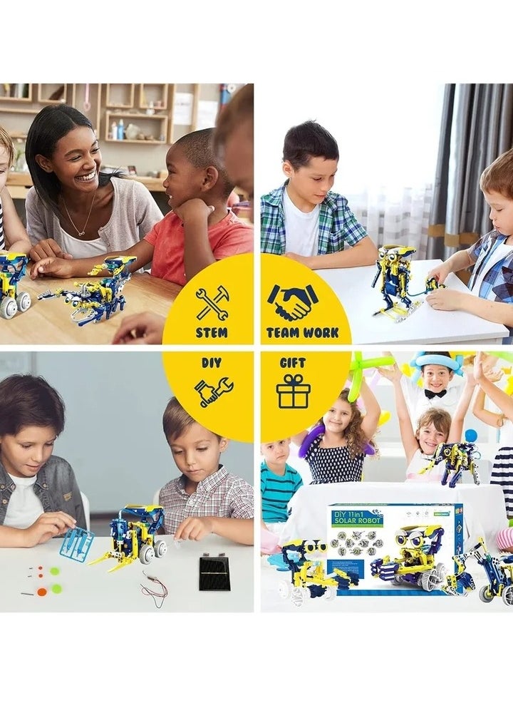 STEM Projects for Kids Ages 8-12 Solor Robot Kits with Unique LED Light Educational Building Toys Science Experiment Kit Gift for Boys 8-12 Years Old