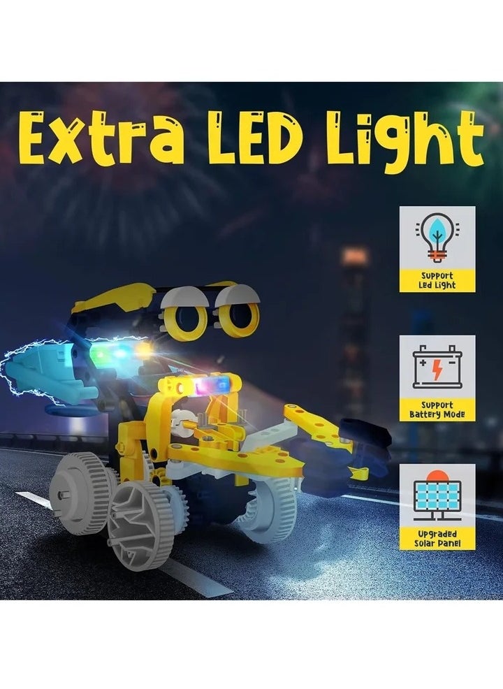 STEM Projects for Kids Ages 8-12 Solor Robot Kits with Unique LED Light Educational Building Toys Science Experiment Kit Gift for Boys 8-12 Years Old