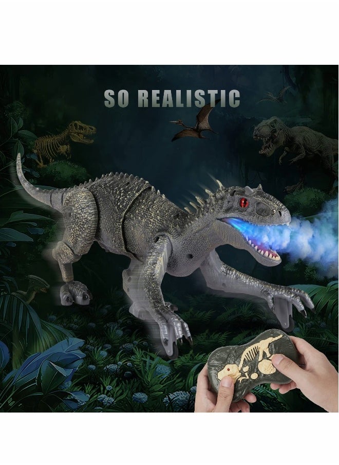 Remote Control Dinosaur for Boys 4-7 8-12, RC Walking Dinosaur Toys with Mist Spraying and Sounds, Large Trex Robot Dinosaur Toy for Boys Kids 5-7 8-12