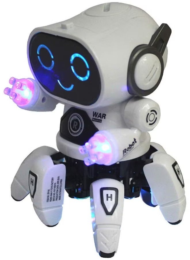 2 IN 1 SGT-Bot Robot Pioneer Colorful Lights and Music All Direction Movement Dancing Robot Toys for Boys and Girls (WHITE+PINK)