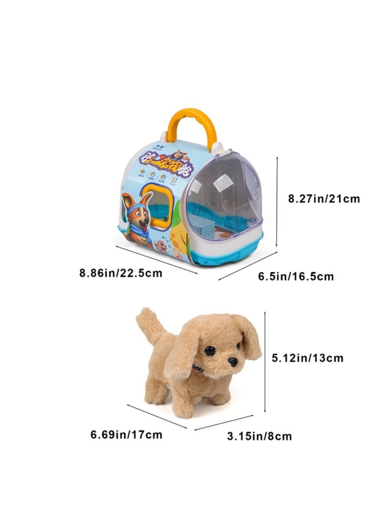 Interactive Electronic Dog – Walking, Barking & Tail Wagging Plush Puppy Toy for Kids, Adorable Golden Retriever Style with Dog Cage & Call Function – Perfect Birthday & Holiday Gift