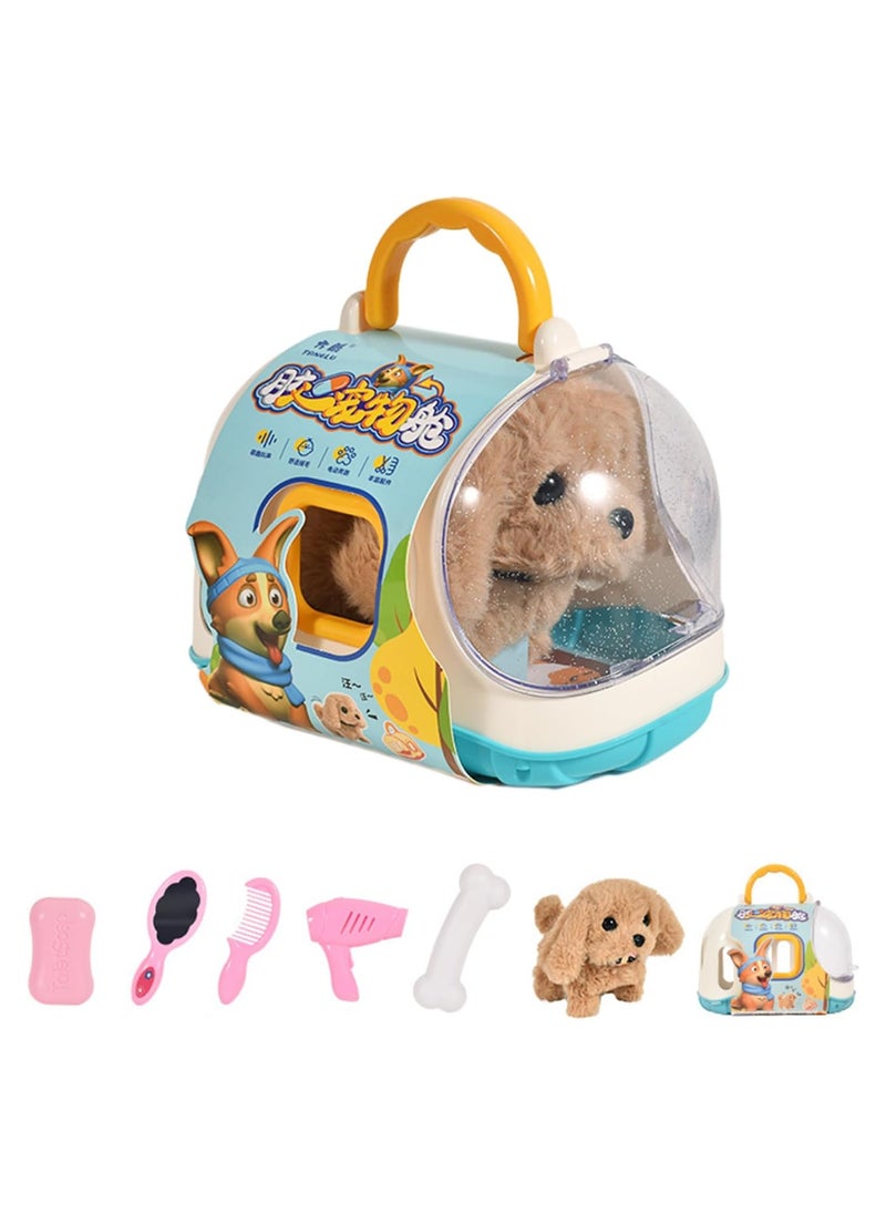 Interactive Electronic Dog – Walking, Barking & Tail Wagging Plush Puppy Toy for Kids, Adorable Golden Retriever Style with Dog Cage & Call Function – Perfect Birthday & Holiday Gift