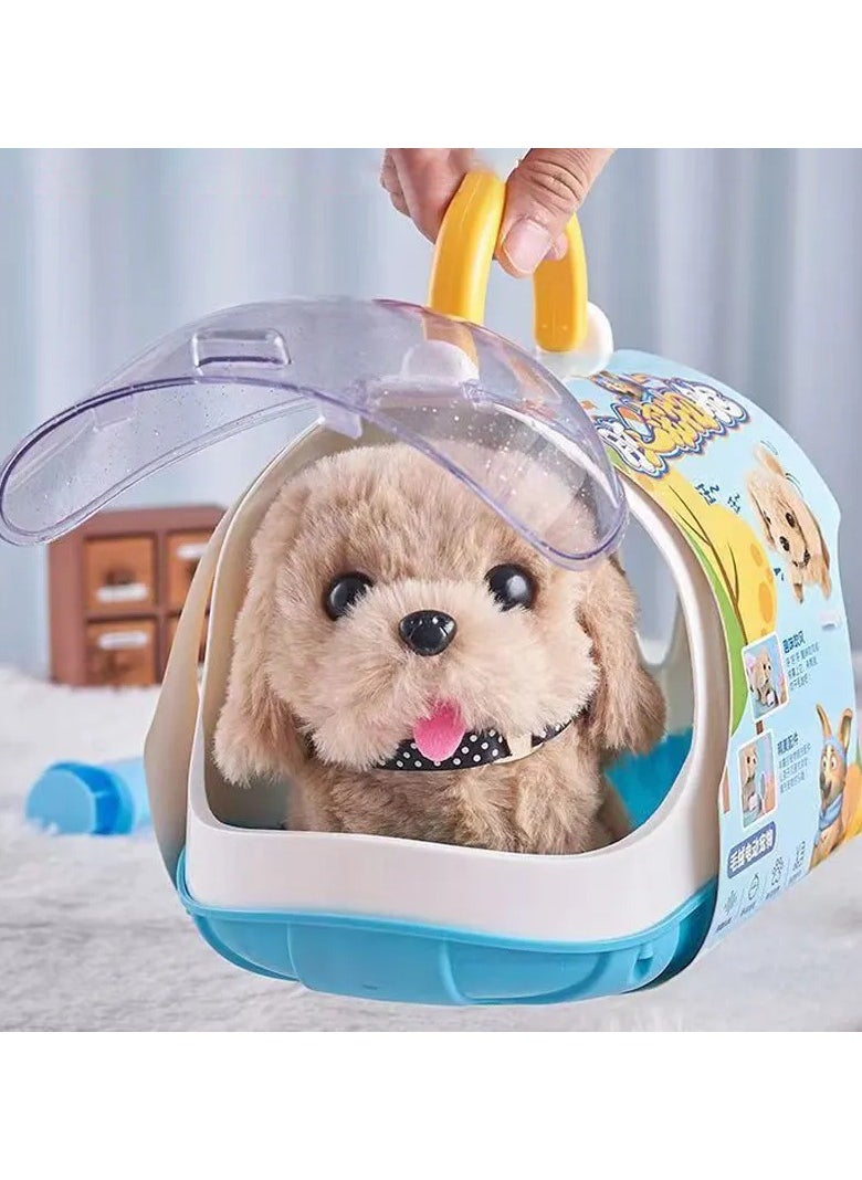 Interactive Electronic Dog – Walking, Barking & Tail Wagging Plush Puppy Toy for Kids, Adorable Golden Retriever Style with Dog Cage & Call Function – Perfect Birthday & Holiday Gift