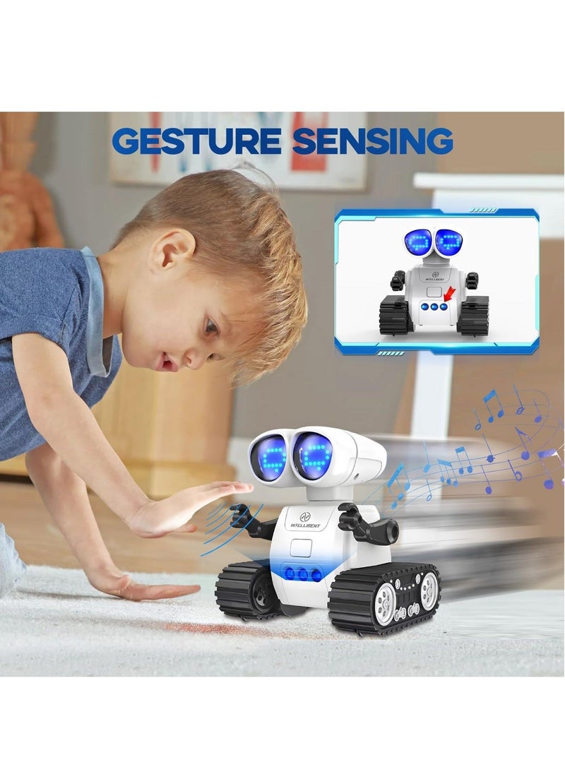 Rechargeable Remote Control Robot Toys with Auto-Demonstration, Music & LED Eyes, Walkie Talkie Robot Toys for Kids, Kids Robot Toys Gifts for Boys Girls, Toddler RC Robot