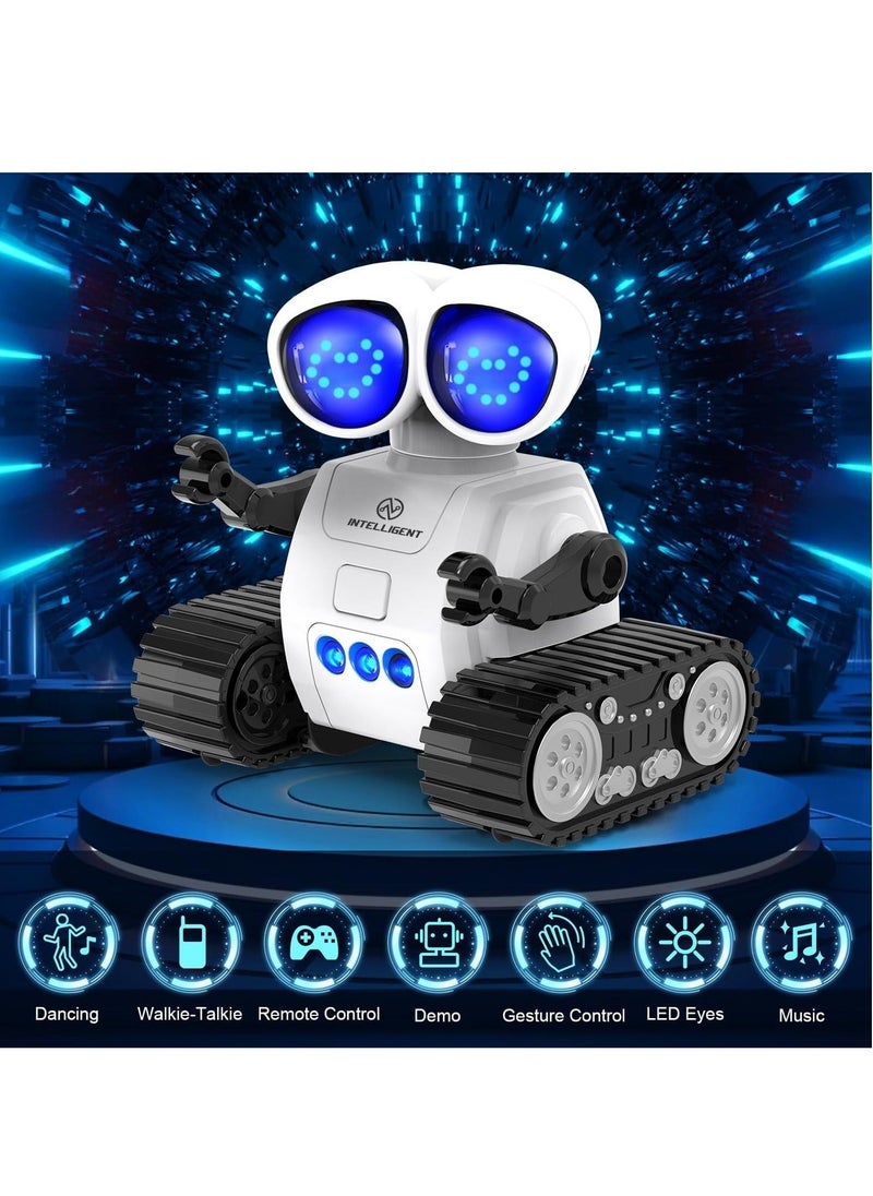 Rechargeable Remote Control Robot Toys with Auto-Demonstration, Music & LED Eyes, Walkie Talkie Robot Toys for Kids, Kids Robot Toys Gifts for Boys Girls, Toddler RC Robot