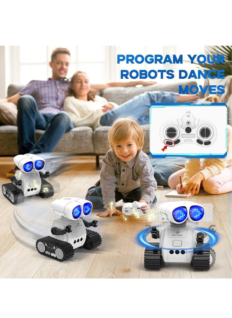 Rechargeable Remote Control Robot Toys with Auto-Demonstration, Music & LED Eyes, Walkie Talkie Robot Toys for Kids, Kids Robot Toys Gifts for Boys Girls, Toddler RC Robot