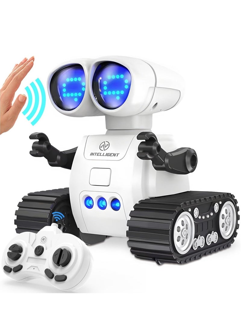 Rechargeable Remote Control Robot Toys with Auto-Demonstration, Music & LED Eyes, Walkie Talkie Robot Toys for Kids, Kids Robot Toys Gifts for Boys Girls, Toddler RC Robot