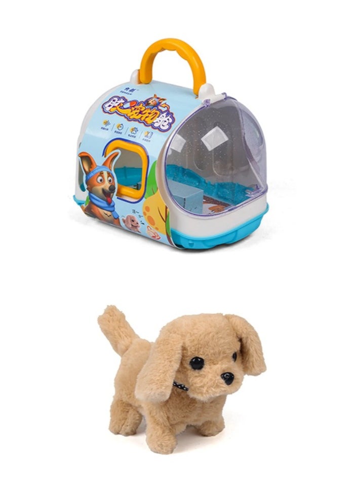 Electric Golden Dog Puppy Can Walk, Bark And Wag Its Tail, Educational Play House Toys For Infants And Young Children