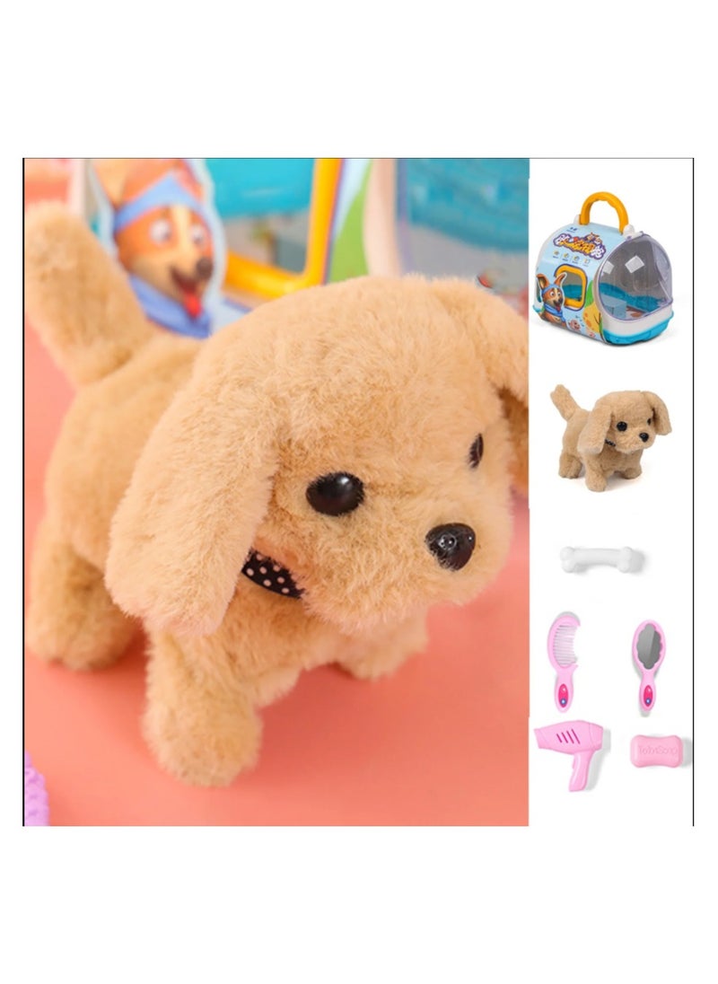 Electric Golden Dog Puppy Can Walk, Bark And Wag Its Tail, Educational Play House Toys For Infants And Young Children