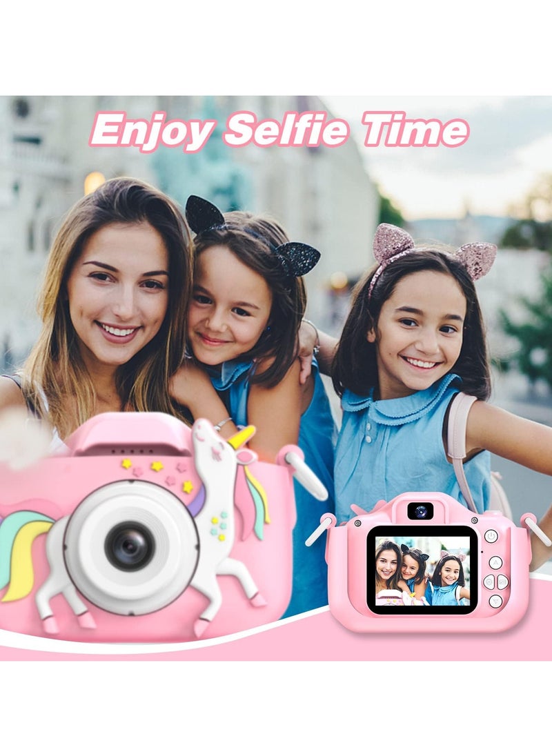 Kids Camera Toys for 3-8 Year Old Girls Boys,Children Digital Video Camcorder Camera with Cartoon Soft Cover, Best Chritmas Birthday Festival Gift for Kids - 32G SD Card Included