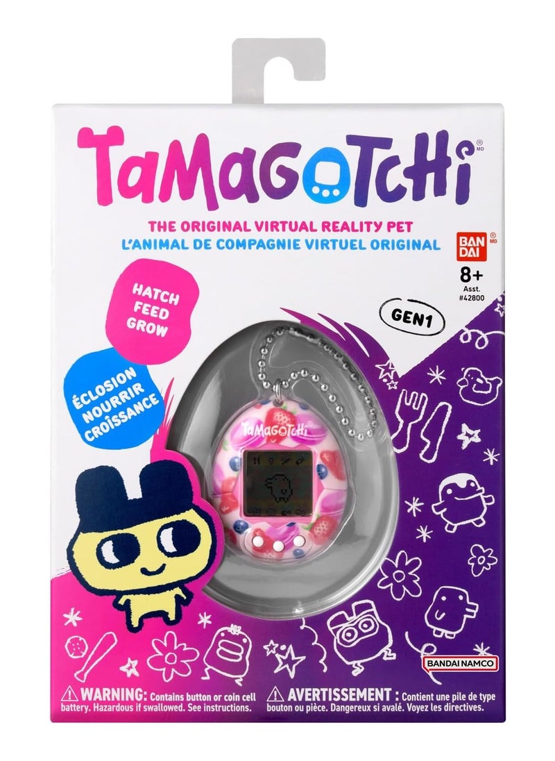Tamagotchi Original Berry Delicious, Battery Operated | Electronic Pet | Retro Virtual Pet | Toys for Kids, Girls and Boys | Interactive Game | Digital Pet