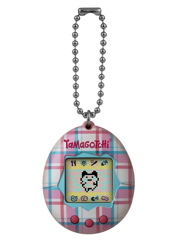 Tamagotchi Original Plaid, Battery Operated | Electronic Pet | Retro Virtual Pet | Toys for Kids, Girls and Boys | Interactive Game | Digital Pet