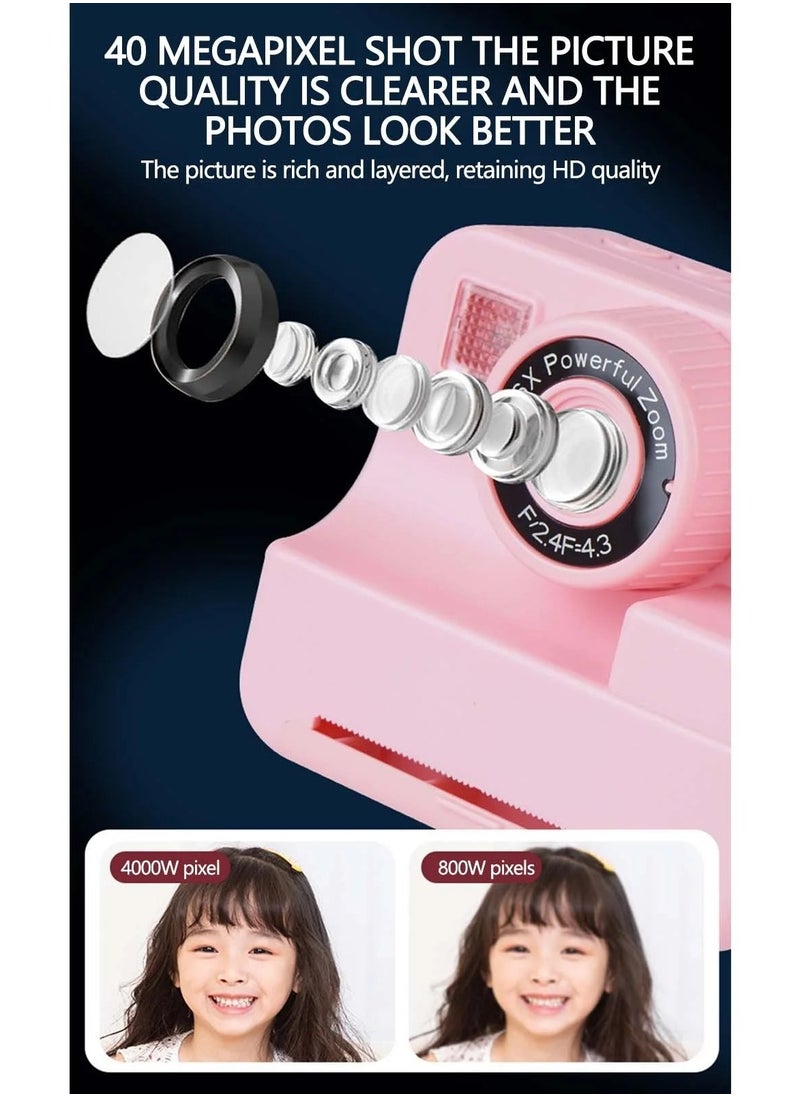 Kids Instant Print Camera - 1080P HD Digital Video Camera with Printer, 2.4