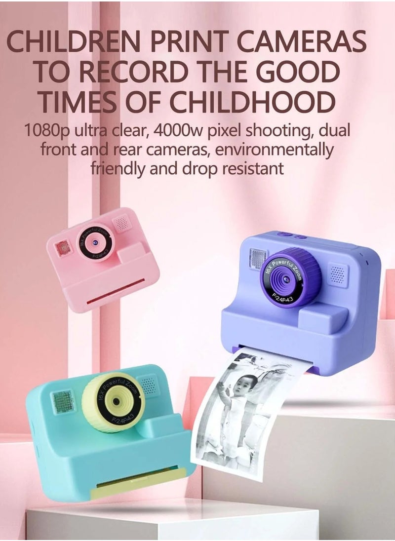 Kids Instant Print Camera - 1080P HD Digital Video Camera with Printer, 2.4