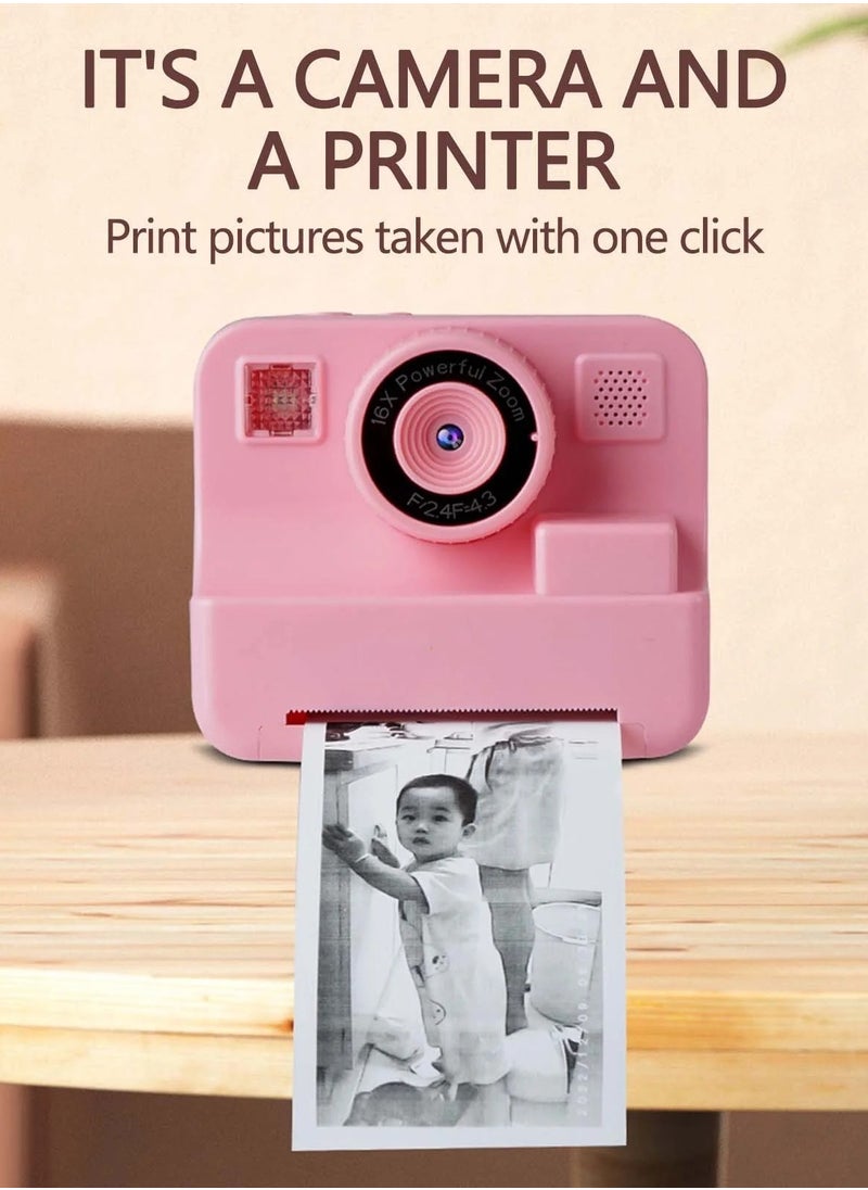 Kids Instant Print Camera - 1080P HD Digital Video Camera with Printer, 2.4