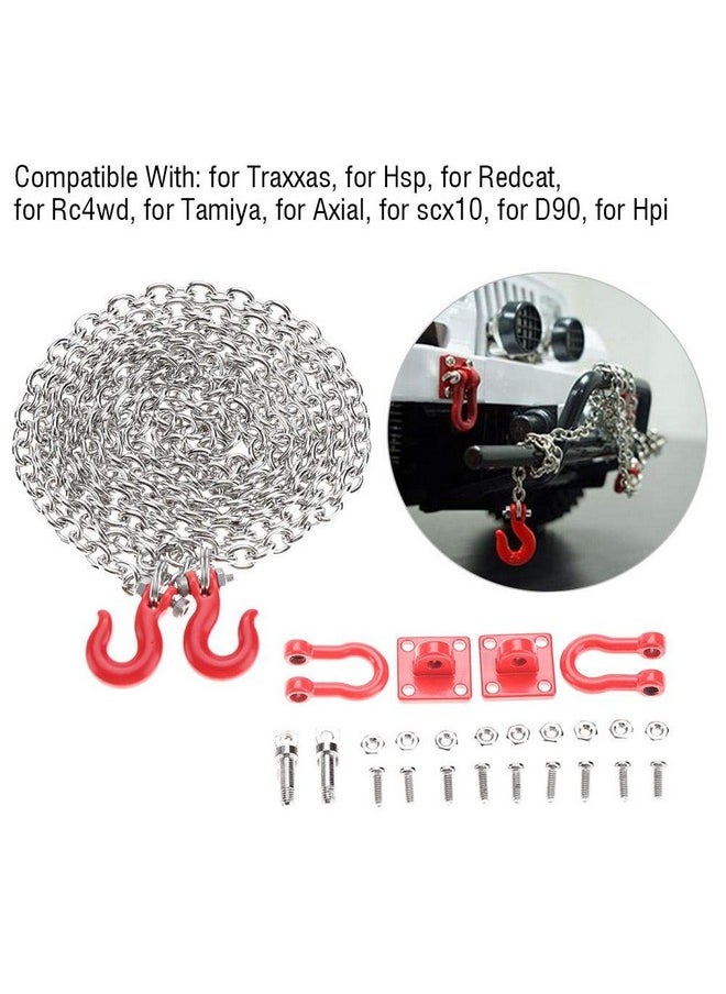 Rc Car Tow Hook Trailer Chain Set, Rc U Shaped Tow Hook Trailer Chain Assemble Parts For Rc Climbing Crawler Car Upgrade Part