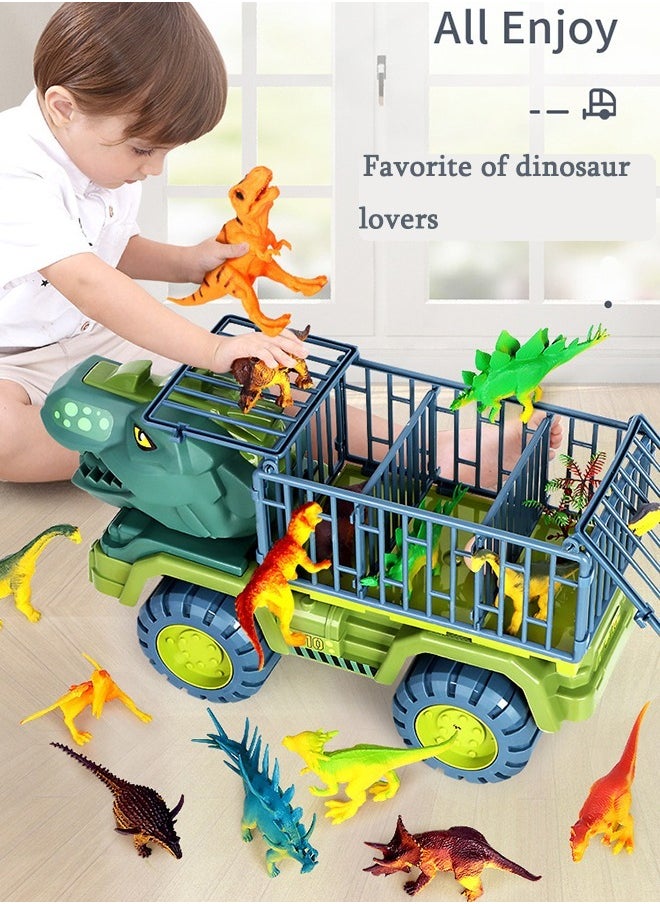 Large Dinosaur Truck Toys with 3 Dino Toys Playset Figures Carrier Truck Transport Vehicle Toy for Kids