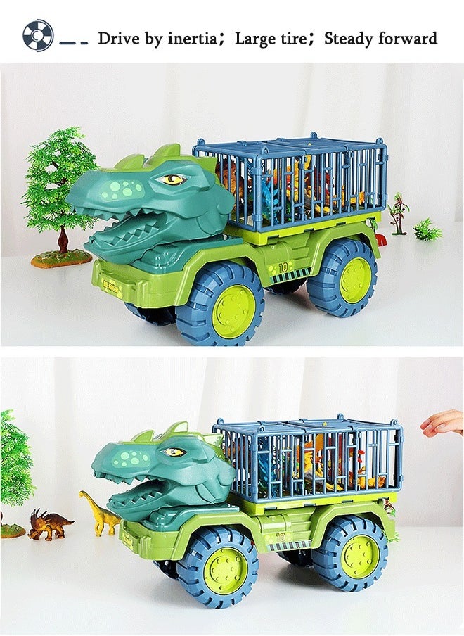 Large Dinosaur Truck Toys with 3 Dino Toys Playset Figures Carrier Truck Transport Vehicle Toy for Kids