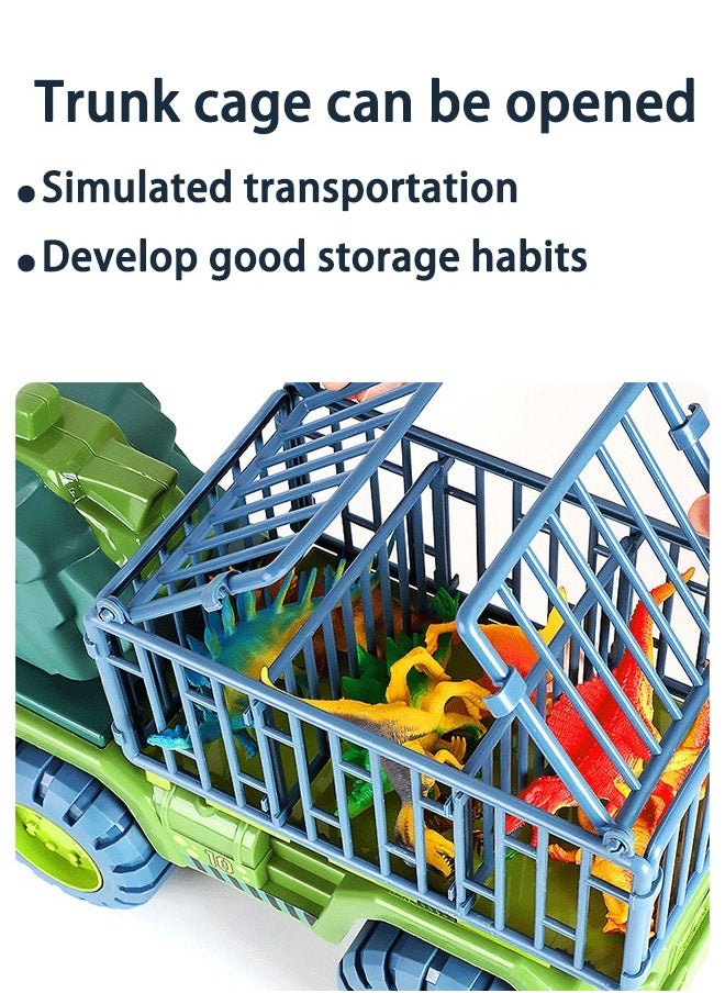 Large Dinosaur Truck Toys with 3 Dino Toys Playset Figures Carrier Truck Transport Vehicle Toy for Kids