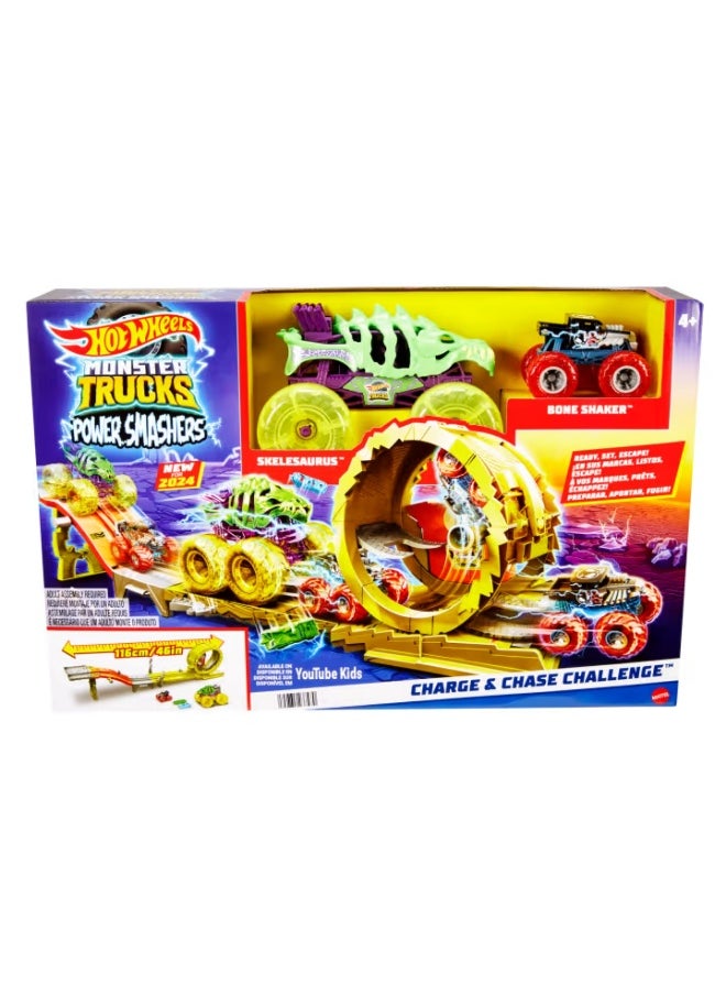 Hot Wheels Monster Trucks Power Smashers Charge & Chase Challenge Track Set
