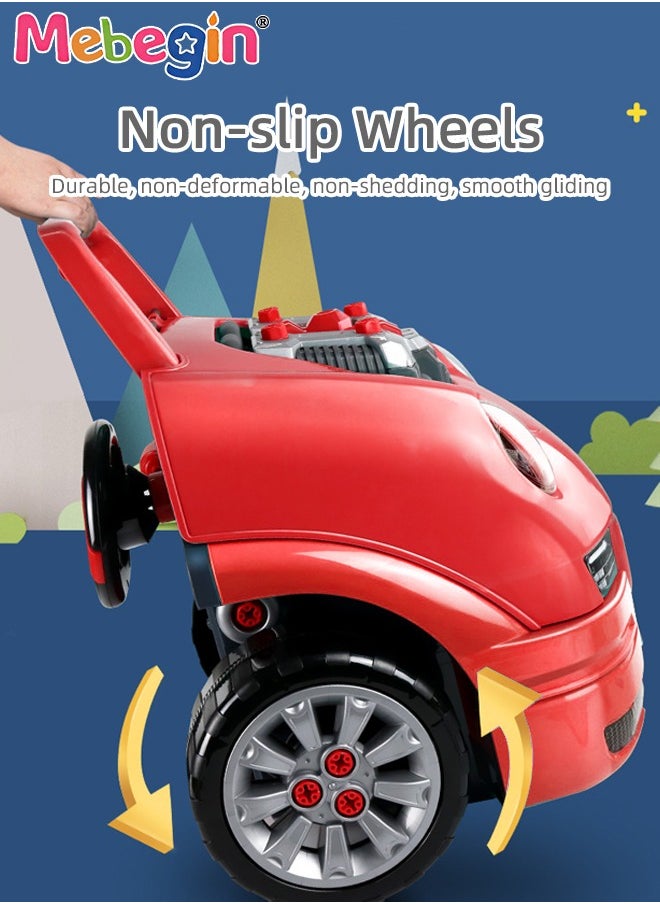 Large Truck Engine Toy, Kids Mechanic Repair Set, Big Truck Builder Kit, Mechanic Workshop Set with Light and Sound, Take Apart Motor Vehicle Toy, Simulation Car Service Station, Creative Educational Toy, Ideal Gift for Kids Aged 3+, 3 AA Batteries Required(Not Included), 40*30*46cm