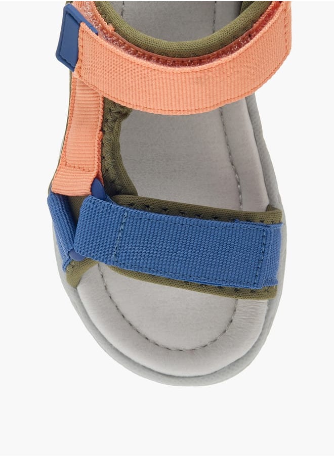 Boys Colourblock Sandals With Hook And Loop Closure