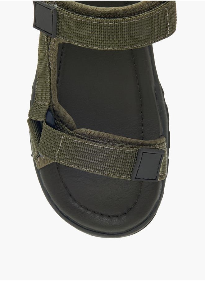 Boys Textured Sandals With Hook And Loop Closure