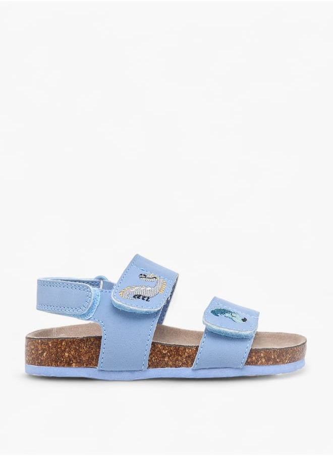 Boys Embroidered Strap Sandals With Hook And Loop Closure Ramadan Collection