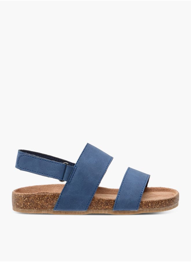 Boys Solid Strappy Sandals With Hook And Loop Closure Ramadan Collection