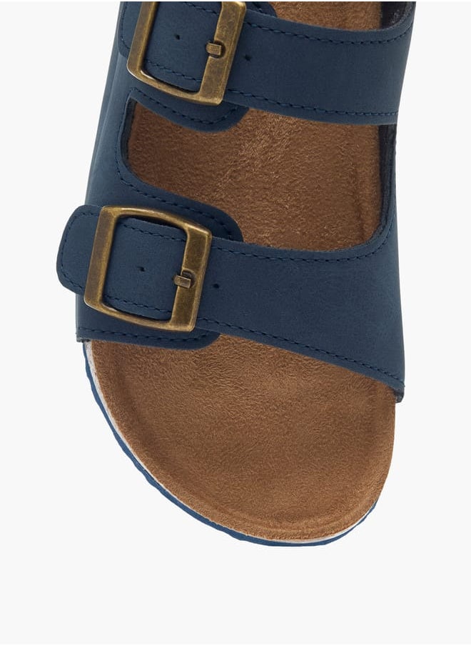 Boys Solid Sandals With Hook And Loop Closure