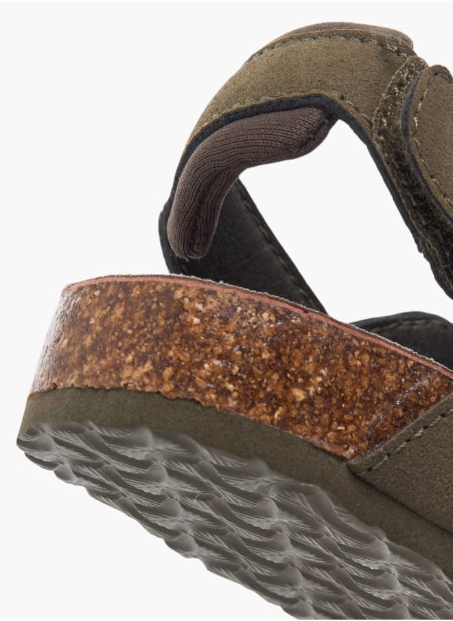 Boys Solid Sandals With Hook And Loop Closure