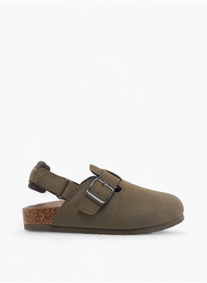 Boys Solid Sandals With Hook And Loop Closure
