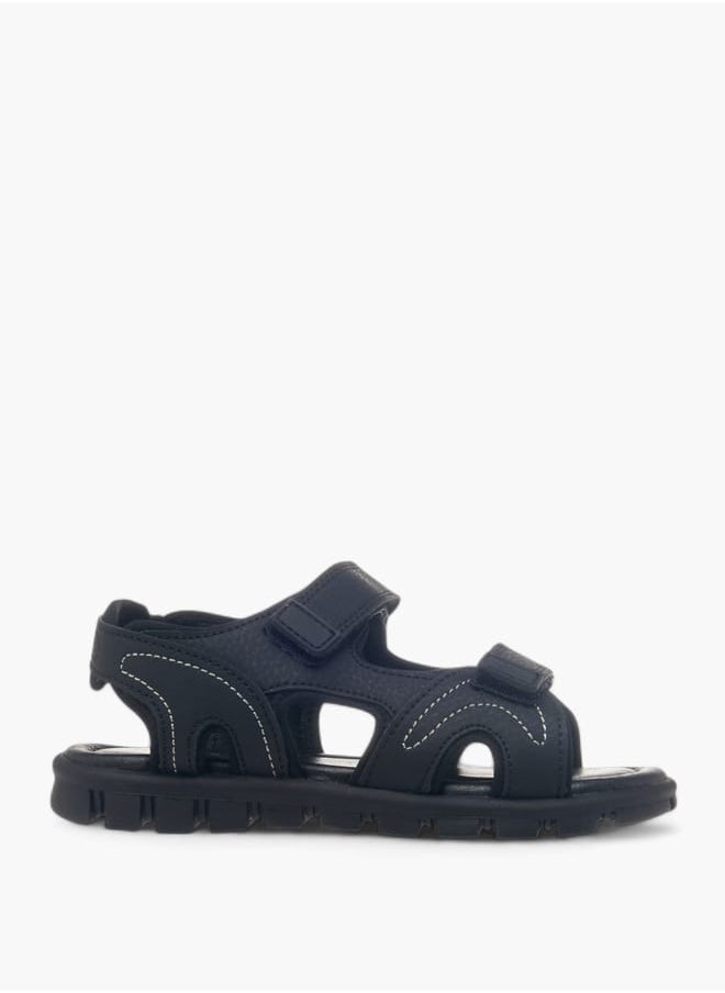 Boys Solid Sandals With Hook And Loop Closure